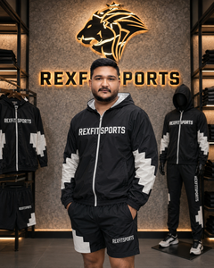 REXFIT SPORTS 2026 Custom <b>Men</b> <b>Black</b> Nylon Windbreaker Jacket and <b>Shorts</b> Set Private Label Streetwear Sportswear Nylon Tracksuit - Product Image 5