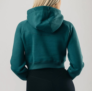 Haut court décontracté en coton tricoté pour femme, coupe oversize, à manches longues, avec logo personnalisé, idéal pour l'automne/hiver - Product Image 5