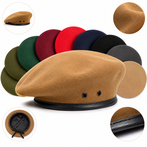 Feenix Doublesafe Hot Sale Custom Embroidered <b>Red</b> <b>Wool</b> Tactical High Quality Security Beret-Formal Style Sports Use Plain Unisex - Product Image 5
