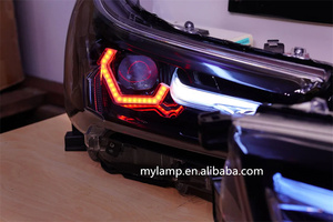토요타 하이럭스 N80 2020년식 이후 LED 프로젝터 SR SR5 헤드라이트 (화이트 DRL 인디케이터 및 멀티컬러 RGB 헥스 링 포함) - Product Image 4