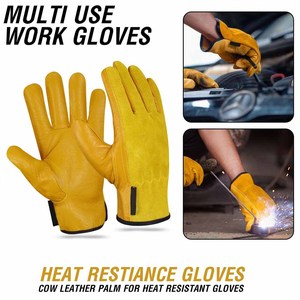 Guantes de Trabajo de Cuero Vacuno de Primera Calidad, Resistentes al Calor y Duraderos, para Jardinería y Protección Personal - Product Image 3