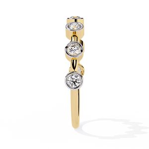 Bague empilable SHREERAJ SOLITAIRE en or jaune 18 carats avec diamant naturel serti en étoile, style ethnique unisexe, 0,30 carat, certifiée IGI, bague délicate - Product Image 4