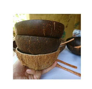 Cuenco de cáscara de coco marrón Natural vietnamita muchos tamaños para almacenamiento de alimentos ensalada sopa utensilios de cocina vajilla muebles - Product Image 6