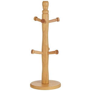 Elegante soporte de madera para tazas con 6 ganchos, organizador de tazas de café, accesorio de cocina de madera que ahorra espacio para el hogar - Product Image 4