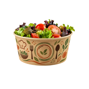 Tazón de Ensalada de Papel Kraft de 350 ml, Recipiente para Llevar Pasta, Arroz y Sopa, para Cafeterías y Restaurantes, Venta al por Mayor, Biodegradable - Product Image 2