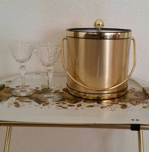 Cubo de hielo de metal martillado de lujo con asa, enfriador de bebidas duradero para fiestas, bodas, bares y eventos - Product Image 1