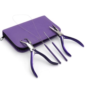 Ensemble complet d'outils professionnels pour extensions de cheveux en acier inoxydable, kit de haute qualité pour salon et applications de coiffure - Product Image 1