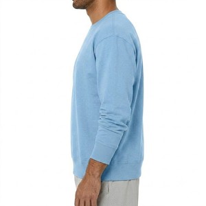 เสื้อสเวตเชิ้ตคอกลมสีฟ้าสกายบลูแบบสั่งทำพิเศษ เนื้อผ้าฝ้ายเฟรนช์เทอร์รี่หนานุ่ม 100% ทรงโอเวอร์ไซส์ สวมใส่สบาย สไตล์สตรีทแวร์ เสื้อเปล่าไม่มีลาย - Product Image 3