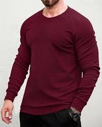 STELe O-Neck Casual <b>Patchwork</b> Long Sleeve T-<b>Shirt</b> Breathable Regular Fit Knitted Corduroy Fabric Spandex/Polyester 180g Men Long - Product Image 2