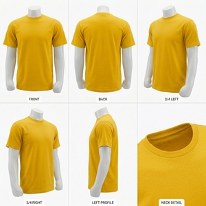 เสื้อยืดลำลองสีพื้นสำหรับผู้ชาย ผ้าฝ้ายผสม ระบายอากาศได้ดี คอกลม ใส่สบายทุกวัน เสื้อยืดพื้นฐาน - Product Image 3