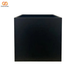 กระถางปลูกต้นไม้เหล็กชุบสังกะสีสีดำขนาด 26 นิ้ว รูปทรงสี่เหลี่ยม ทนทาน น้ำหนักเบา เป็นมิตรกับสิ่งแวดล้อม เหมาะสำหรับใช้ในโรงแรม - Product Image 2