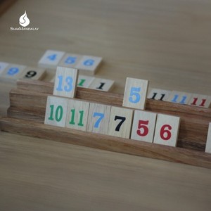 Match & Run : Wooden Number Tile Rummy Style Matching Game Sliding Track Family Board Toy Math Learning <b>Puzzle</b> for Kids Adults - Product Image 1