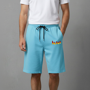 Shorts de jogging pour homme en coton 100% écologique, couleur unie, haute qualité, respirants, pour un usage décontracté, avec logo personnalisé. - Product Image 6