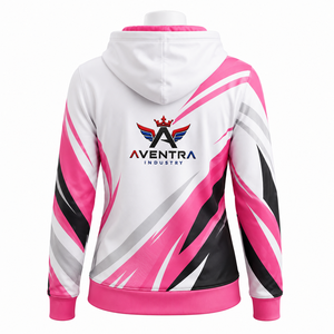 Sweat à capuche pour femme de qualité supérieure, imprimé par sublimation, tissu polyester respirant, construction intégrale par sublimation, confortable - Product Image 2