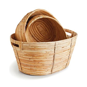 Cesto de Ropa de Bambú y Ratán, Diseño Ovalado Rústico, Ecológico, Tejido a Mano, Organizador de Almacenamiento Natural para el Hogar, Superventas - Product Image 4
