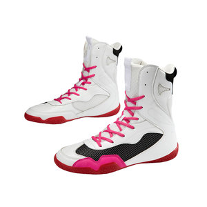 Zapatos de Boxeo Profesionales Personalizados, Parte Superior de Cuero, Cierre de Velcro, Diseño Ligero, Malla Transpirable, Soporte Cómodo de Caña Alta - Product Image 3