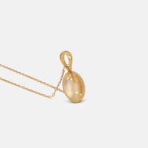 สร้อยคอจี้พลอยรูปไข่สีเหลืองทอง - Product Image 3