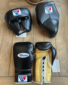Customizable Winning Boxing Set <b>Green</b> Gold Equipment 10oz Laced Strap Boxing <b>Gloves</b> Genuine <b>Leather</b> - Product Image 6