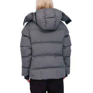 Manteau matelassé pour homme de haute qualité 100% nylon, logo personnalisé imprimé, respirant, imperméable, à capuche, réversible, en toile tricotée pour l'hiver - Product Image 5