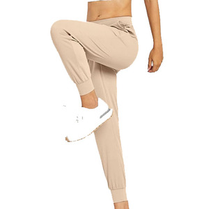 Pantalon d'hiver pour femme, taille haute, couleur unie, en coton tissé, coupe droite, longueur complète, coupe régulière, respirant, deux poches latérales - Product Image 4