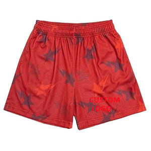 Men's Brown Star Lightning Print Sublimation Board Shorts Elastic Waist Breathable Casual Sport Shorts Custom Logo Front - Product Image 6