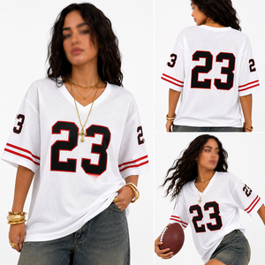 Jersey de Fútbol Americano Extra Grande para Mujer, Transpirable, Ropa Deportiva Personalizada, Fabricante OEM - Product Image 3