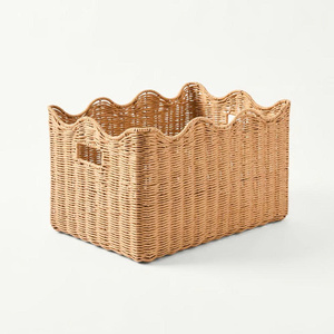 Ensemble de paniers organisateurs rectangulaires en rotin tressé à la main au design décoratif, en osier naturel, fabriqué au Vietnam - Product Image 3