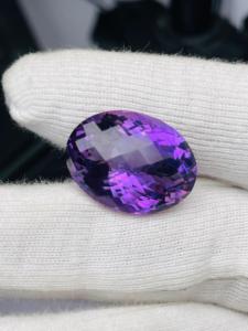 Ametista natural de corte ovalado, 24.82 quilates, piedra preciosa de gran tamaño, calidad AAA, con brillo, buen color, corte y pulido perfectos a precio económico. - Product Image 3