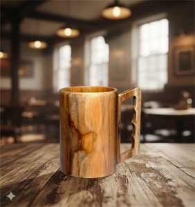 Rustic Wooden Mug Handmade Natural Solid Wood Coffee Cup Eco Friendly Drinkware for Tea Coffee Juice Serving - Product Image 2