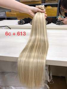 Trame plate Remy cheveux humains du Vietnam straight double dessiné en gros extensions de cheveux vierges - Product Image 3