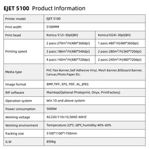 Stampante Inkjet Eco-Solvente EJET 5m 3.2m DX7 a 4 Testine <span class=keywords><strong>per</strong></span> <span class=keywords><strong>Stampa</strong></span> su Banner Flessibili, Tela, Vinile, Carta, Adesivi <span class=keywords><strong>per</strong></span> Uso Interno/<span class=keywords><strong>Esterno</strong></span> - Product Image 3