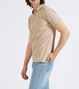 เสื้อโปโลผู้ชายแขนสั้นทรงหลวม ผ้าฝ้ายถัก 100%  ลายเรียบ  โลโก้แบบกำหนดเอง  สไตล์โดดเด่น - Product Image 5