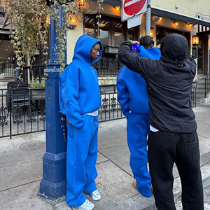 Oem 2026 Solid Polyester/Cotton Lightweight Eco-friendly Plus Size Mens Hooded Training Jogging 2-piece Sports Sweat Suit <b>High</b> - Product Image 4
