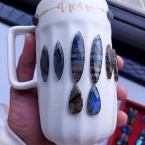 Tazas Decorativas de Piedras Preciosas con Diseño de Bordes Mixtos, Tazas de Té y Café de Lujo para el Hogar, Tazas de Primera Calidad - Product Image 1