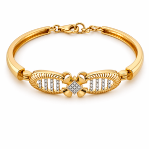 18ct Gold White Crystal Floral <b>Charm</b> Bracelet for Women Elegant Minimalist Chain Jewelry Wedding Party Daily Wear Gift - Product Image 2