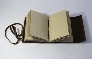 Antique Color Spiral Dairy Journal 100 Sheets Hand-Stitched Hemp Paper Embossed Buffalo Leather Cover Handcrafted <b>Notebook</b> - Product Image 3