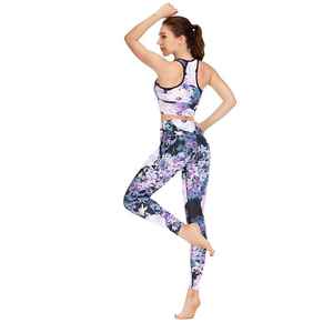 Ensemble de yoga pour femmes de qualité supérieure en gros, couleur unie, imprimé par sublimation, respirant, anti-plis, séchage rapide, Spandex Nylon - Product Image 4