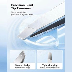 แหนบสแตนเลสแบบแม่นยำ ปลายเรียบ สำหรับกำจัดขนคิ้ว - Product Image 3