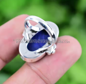 Colgante de piedras preciosas de lapislázuli, colgante Chapado en plata de ley 925, joyería hecha a mano, colgante Vintage, regalo personalizado para el amor - Product Image 5