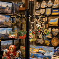 Gantungan Kunci Souvenir Ukraina Grosir Paduan Logam Enamel Hadiah Perjalanan Logo Kustom