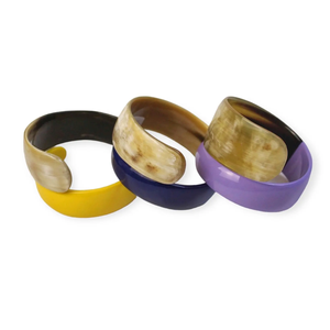 Bracelet et jonc en résine faits à la main avec breloque en corne pour femme FAIZA CRAFT, cadeau de mariage, bracelets perlés - Product Image 5