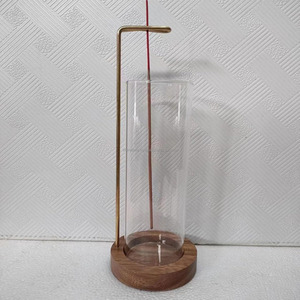 Porta Incienso Rústico Premium de Madera de Sándalo con Diseño Decorativo de Panel de Vidrio, Hecho a Mano, para Uso Religioso en el Hogar, la Oficina y Áreas Espirituales - Product Image 1