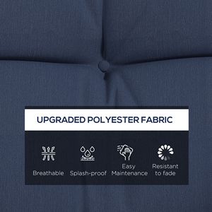 Cojines y almohadas acolchados para banco de exterior, almohadilla de repuesto para asiento de banco con cojín de respaldo azul y 2 almohadas - Product Image 4