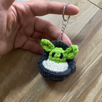 Porte-clés amigurumi artisanal classique en acier inoxydable tressé, motif animal en laine, changeant de couleur, avec logo personnalisé, Vietnam