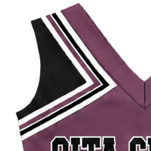 Haut d'uniforme de cheerleading bordeaux sans manches, col en V, pour femmes et filles, idéal pour les spectacles de danse d'équipe et les compétitions - Product Image 3
