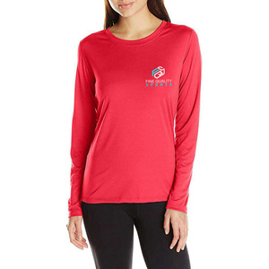 T-shirt de sport rose vif à manches longues pour femme, léger et respirant, idéal pour la gym et la course à pied - Product Image 6