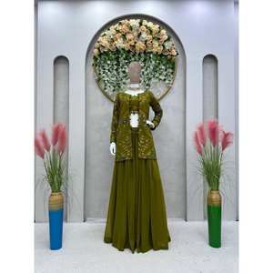 ชุดราตรีดีไซเนอร์สวยๆ plazzo และ dupatta สำหรับสวมใส่งานปาร์ตี้ - Product Image 4