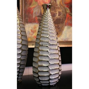 Unique Different Designs Handmade Metal Flower <b>Vases</b> Bohemian Style Decorative Set of 3 Copper Silver <b>Gold</b> Finish From India - Product Image 3