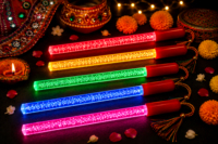 Bâton lumineux LED Dandiya rechargeable, durable, réutilisable, en acrylique, sûr, confortable, 7 couleurs LED, allumage/extinction automatique pour festival