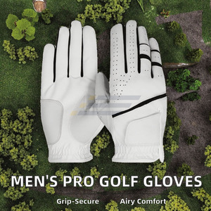 Gants de golf en cuir véritable bleus, très demandés, en fibres douces, respirants, légers, anti-UV, antidérapants, pour homme (main gauche/droite) - Product Image 6